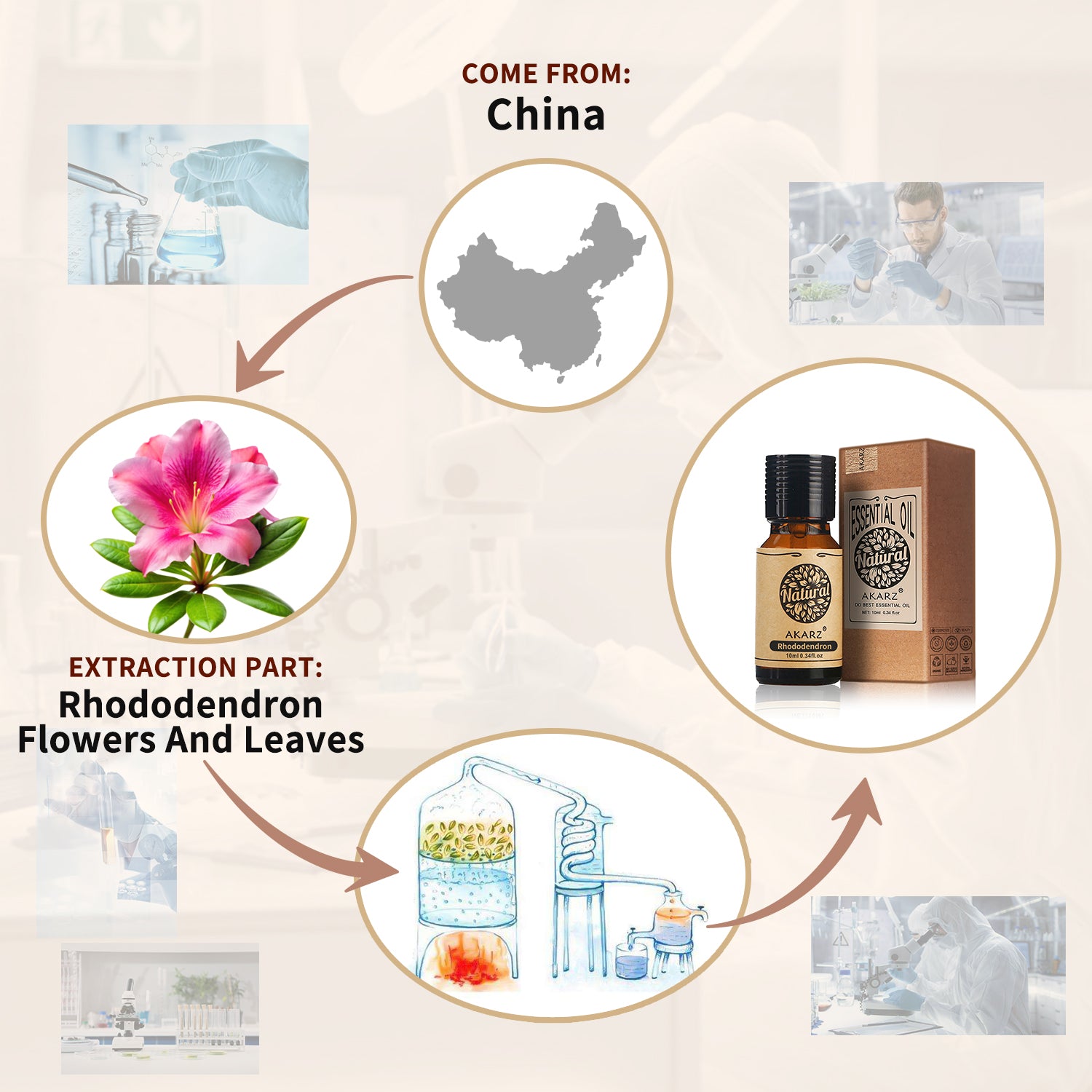 Rhododendron Essential Oil AKARZ Natural And Pure ( 30ML 100ML)