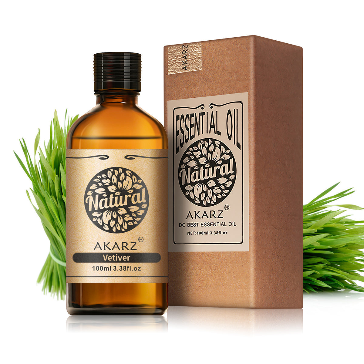 AKARZ Vetiver Essential Oil Natural And Pure ( 30ML 100ML)