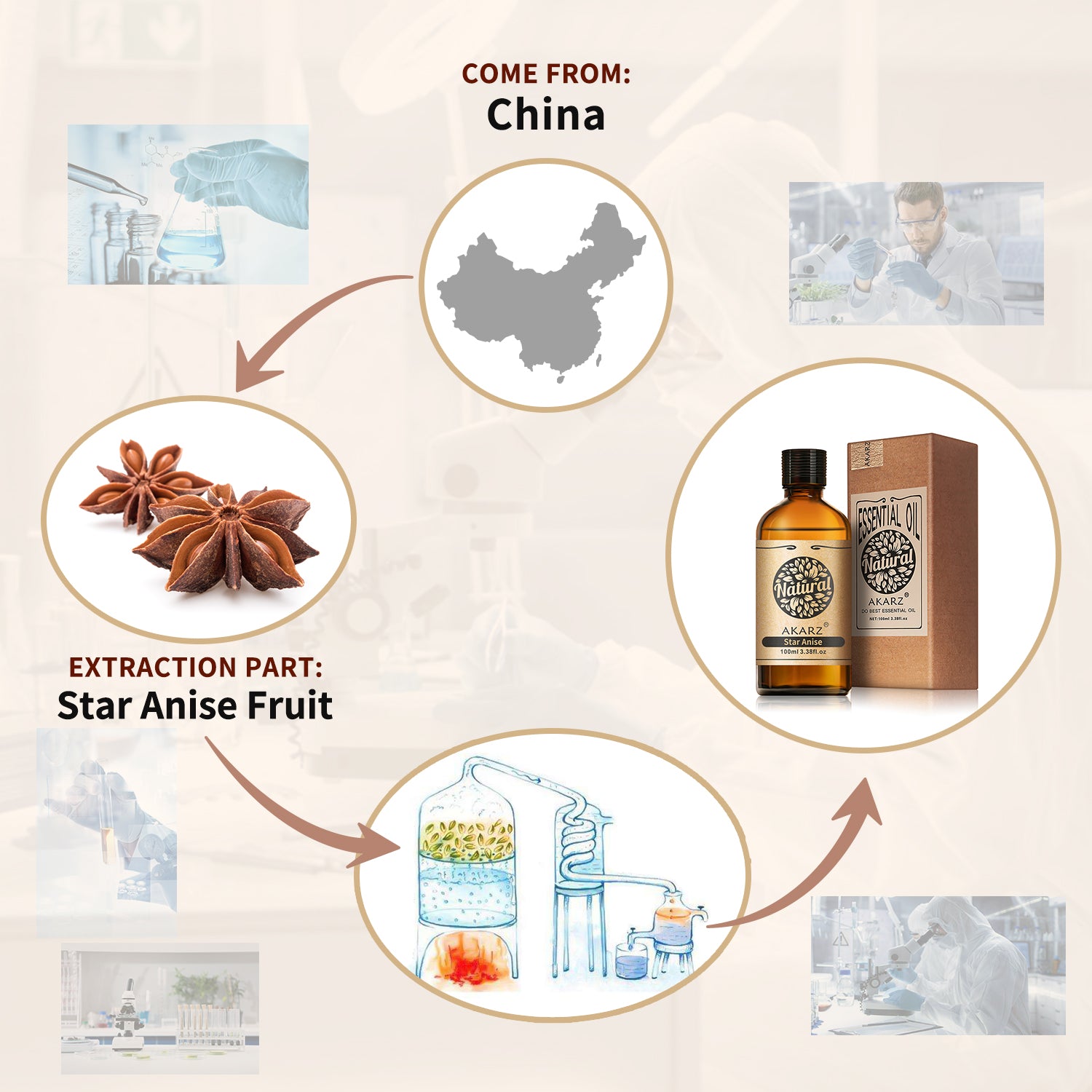 Star Anise Essential Oil AKARZ Natural And Pure (30ML,100ML )