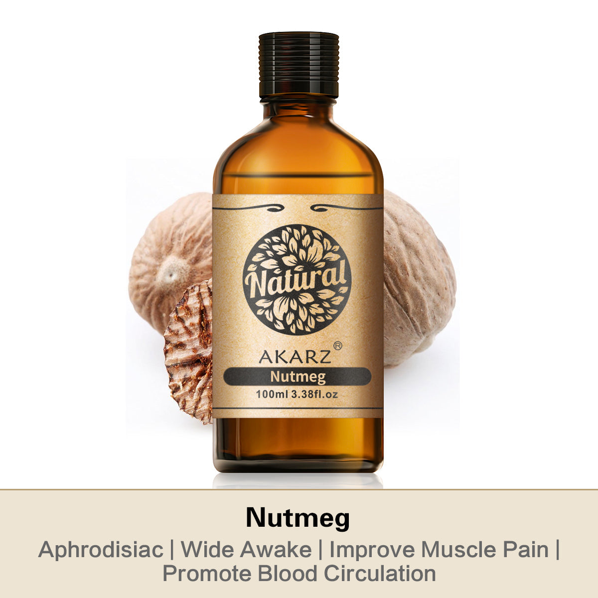 Nutmeg Essential Oil AKARZ Natural And Pure (30ML 100ML )