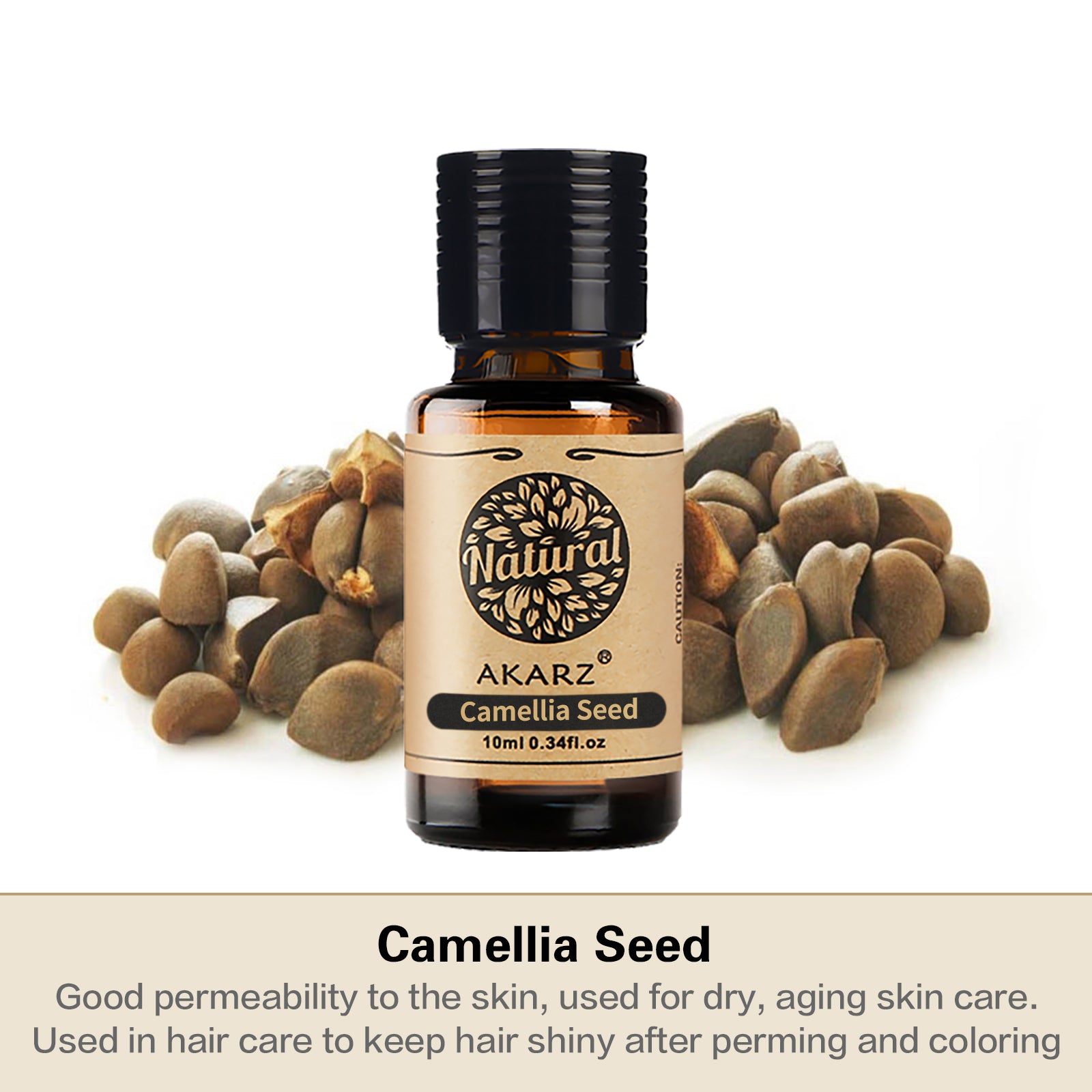 AKARZ DIY Massage Camellia Seeds Oil for Beauty and Stretch Marks - Eliminate Stretch Marks, Hydrate and Nourish Skin - Made in China