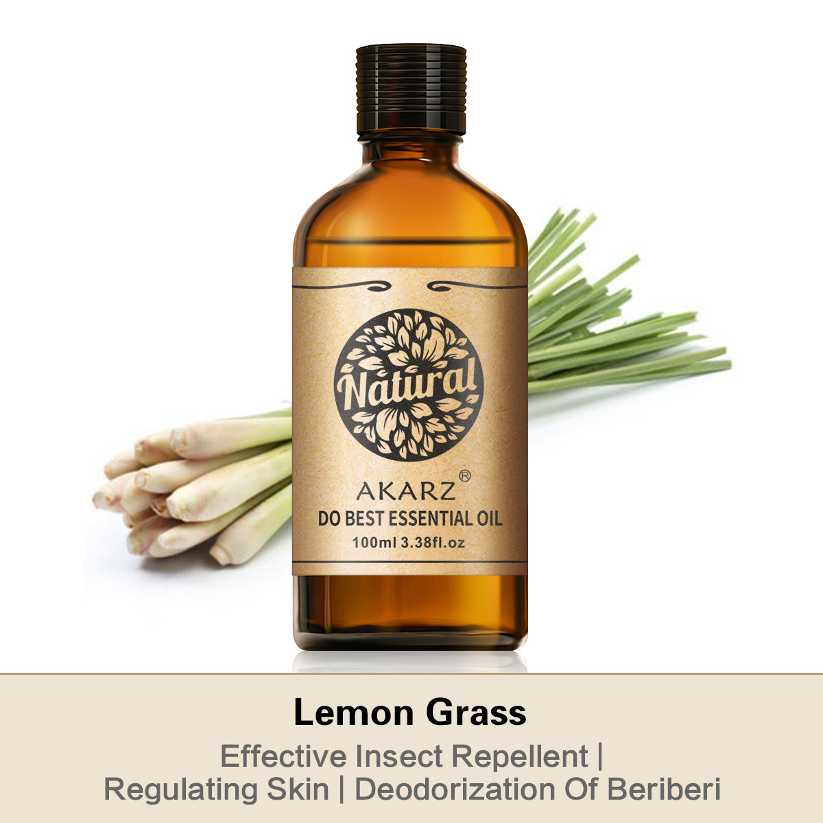 Lemon Grass Essential Oil AKARZ Natural And Pure (30ML ,100ML )