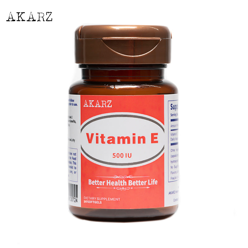 AKARZ VE Vitamin E Skin Lightening & Anti-Aging Supplement - 500IU, Natural Skin Whitening