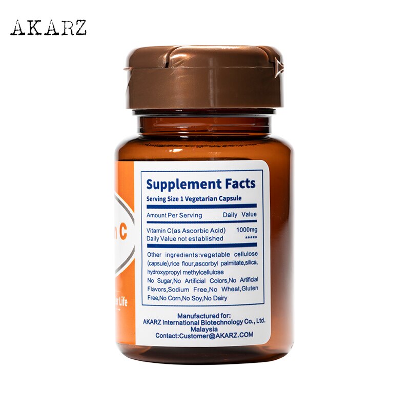 Super Effective AKARZ Vitamin C Supplement for Skin Whitening & Melanin Reduction (1000mg)