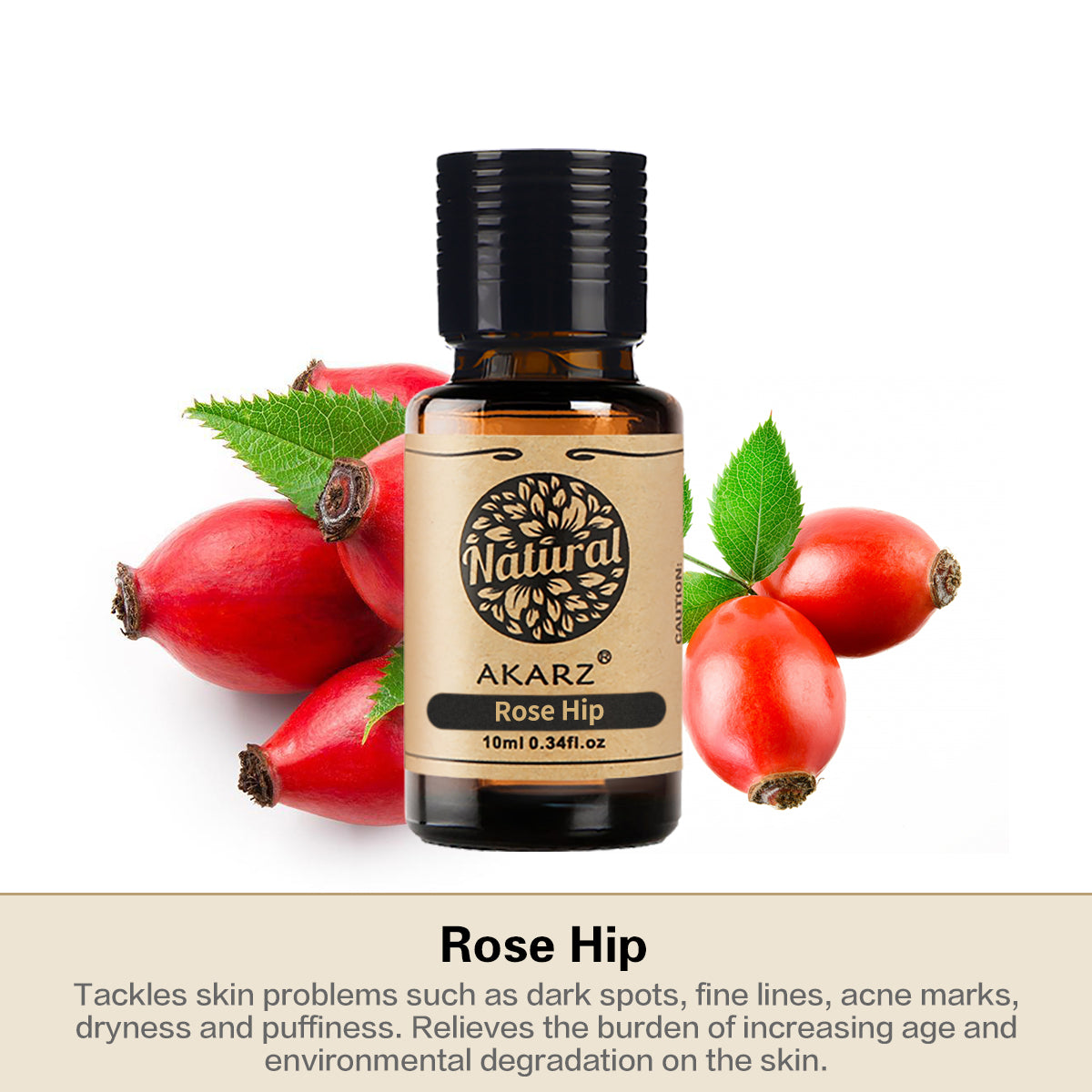 AKARZ Rose Hip Oil - Moisturizing Carrier Oil for Scar, Wrinkles & Stretch Marks - DIY Aroma Massage - 100%Pure & Natural – US