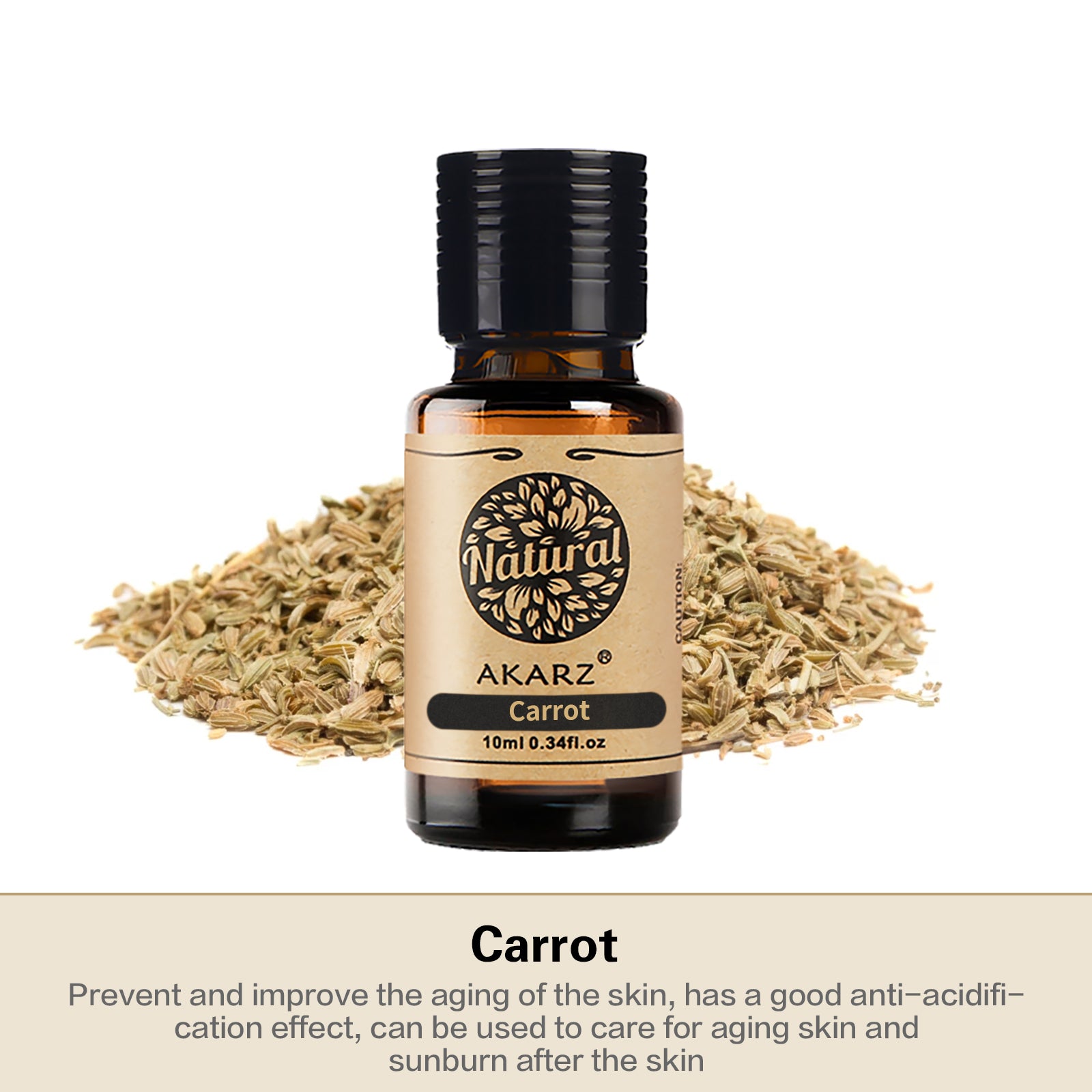 AKARZ Natural Carrot Oil for Aging Skin Care Base Carrier Oil, DIY Massage Aroma, Chinese Made