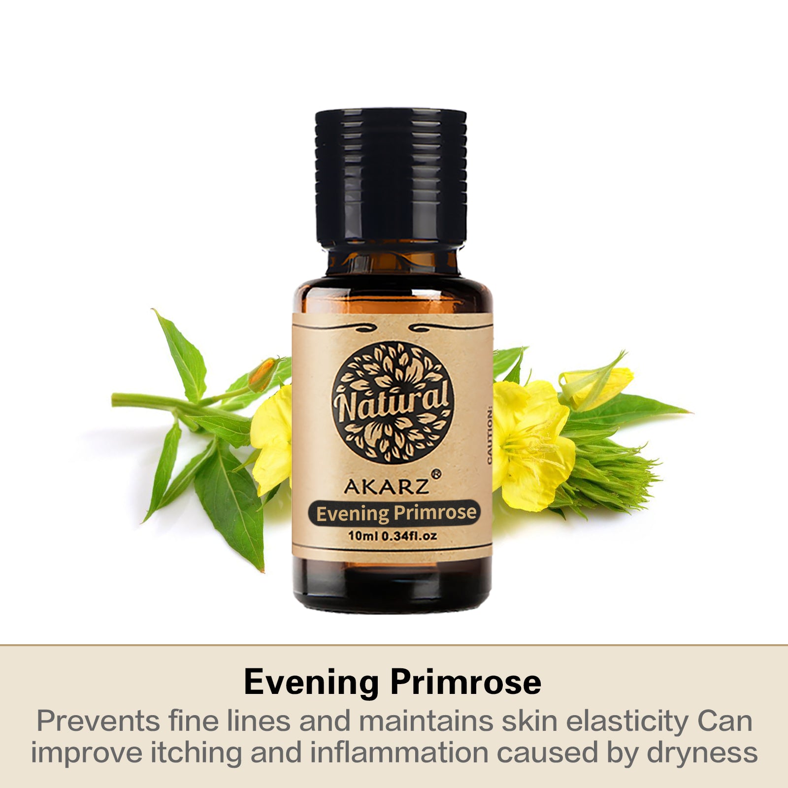 AKARZ Evening Primrose Oil - Natural Aromatherapy Carrier Base Oil for Face and Body - DIY Massage Aroma - United States