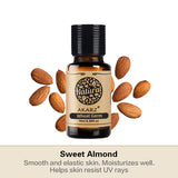 AKARZ Sweet Almond Oil for Body, Face & Skin Care - Moisturizing, UV Protection, Aromatherapy - Carrier Oil
