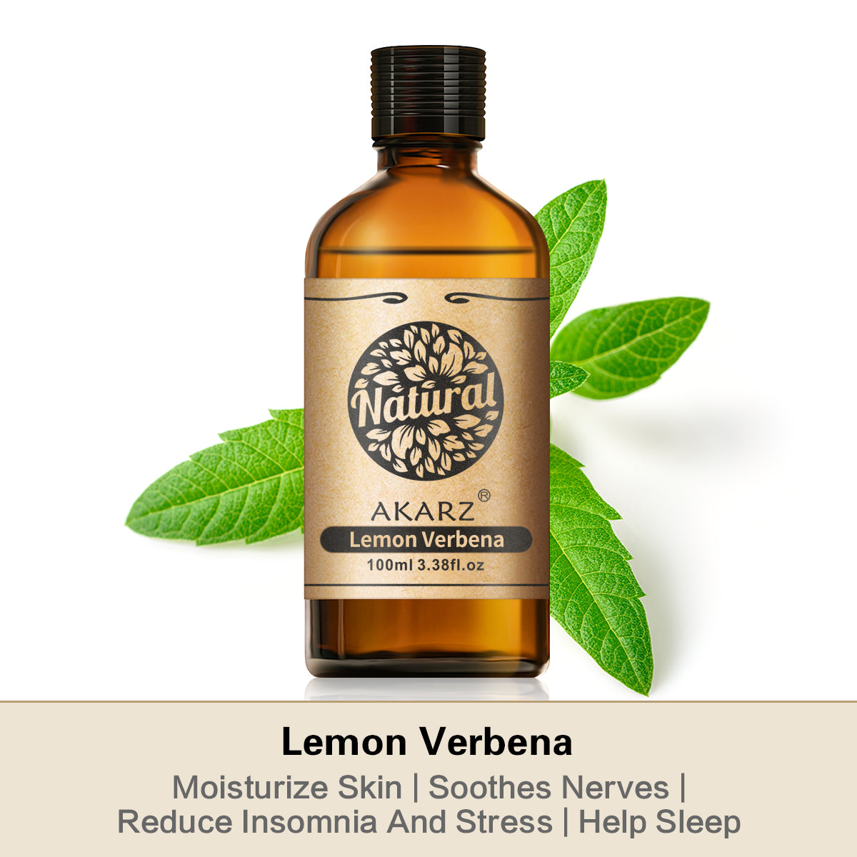 AKARZ Famous brand natural aromatherapy lemon verbena essential oil Lippia  citriodora skin hair care Relax lemon verbena oil