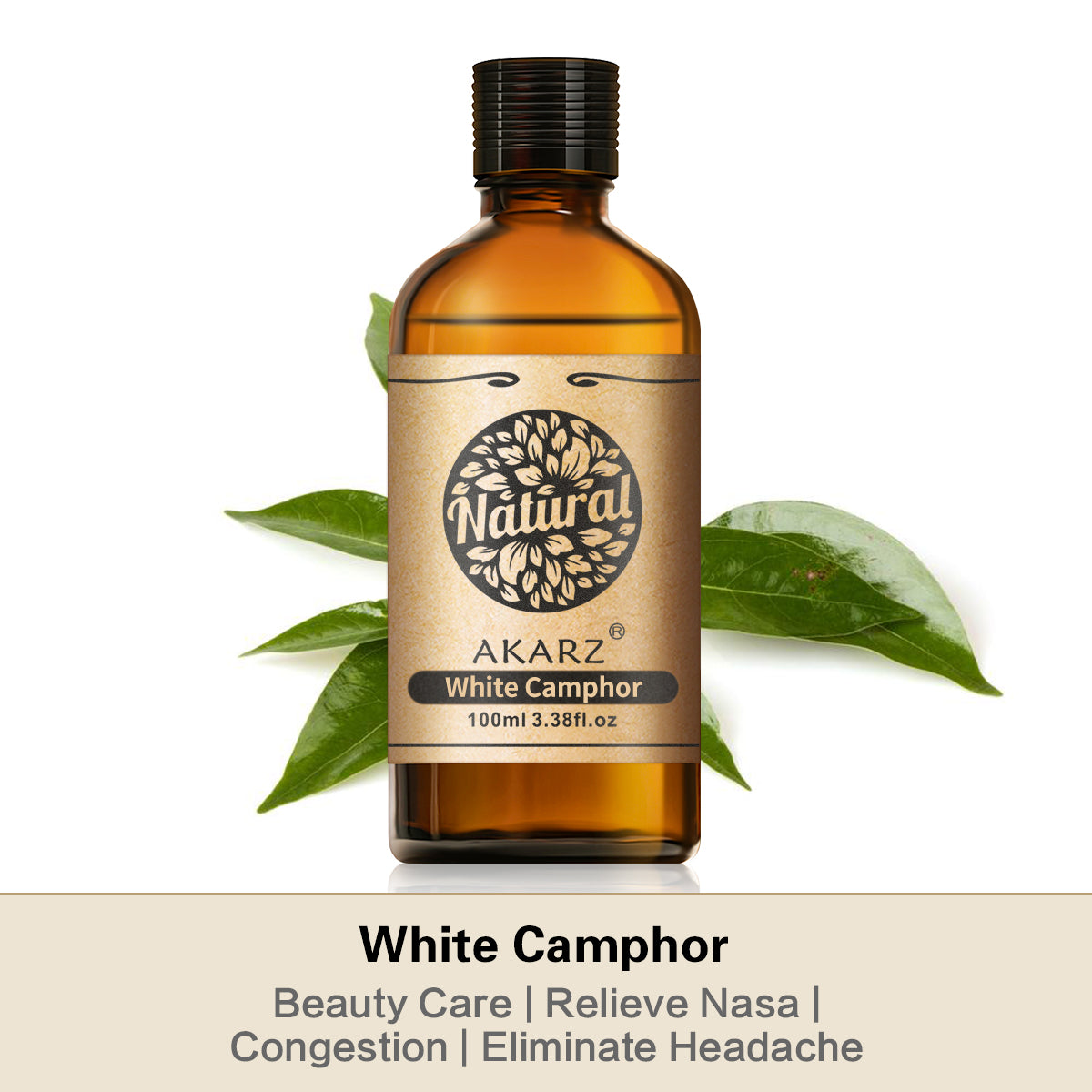 White Camphor Essential Oil AKARZ Natural And Pure (30ML 100ML )