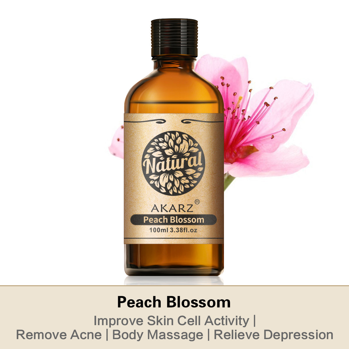 Peach Blossom Essential Oil AKARZ Natural And Pure (30ML,100ML )