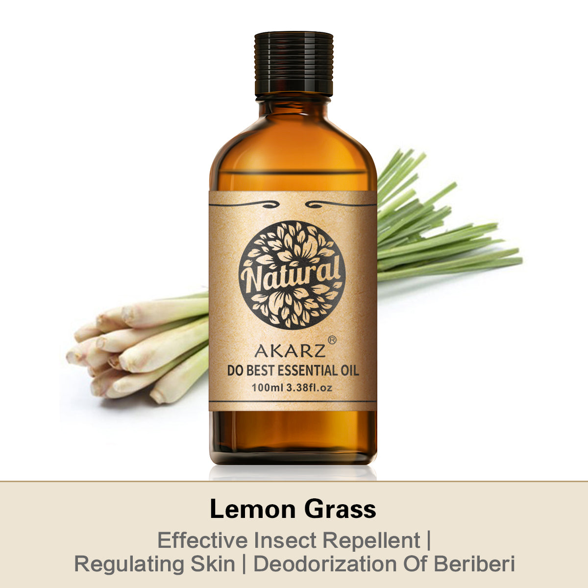 Lemon Grass Essential Oil AKARZ Natural And Pure ( 30ML 100ML )