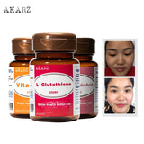 Super Effect Whitening Supplement Sets AKARZ L-Glutathione+alpha-Lipoic Acid+Vitamin C Supplement Natural Skin Face Body Reducing Melanin