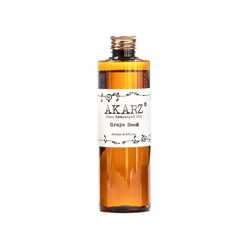 AKARZ Aromatherapy Grape Seed Oil - Pure Carrier Oil - Provides Antioxidant Benefits, Reduces Wrinkles - Moisturizes & Cleanses - Imported from France 500ML